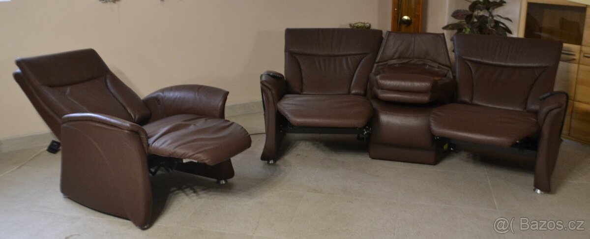 Kožená sedací souprava 3+1, elektrické polohování. TOP - 4