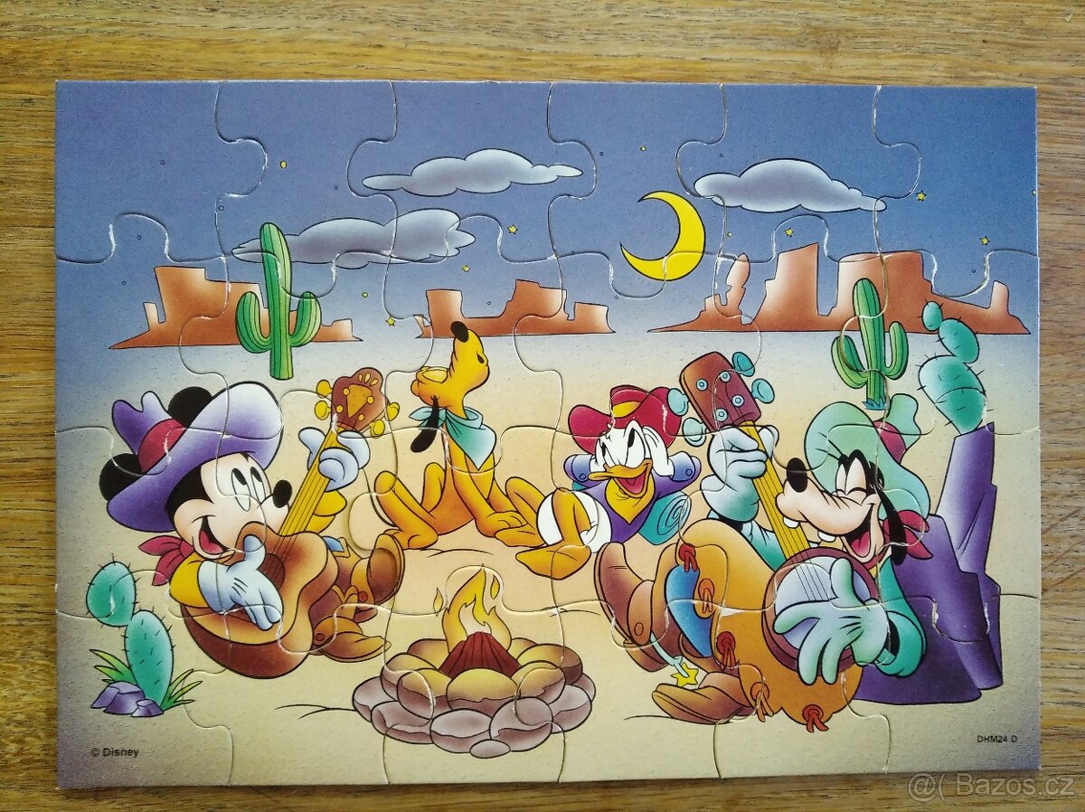 RETRO dřevěné puzzle Mickey Disney 24 dílků - 4