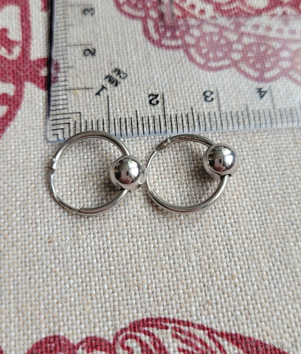 Stříbrné náušnice I. - punc - 4