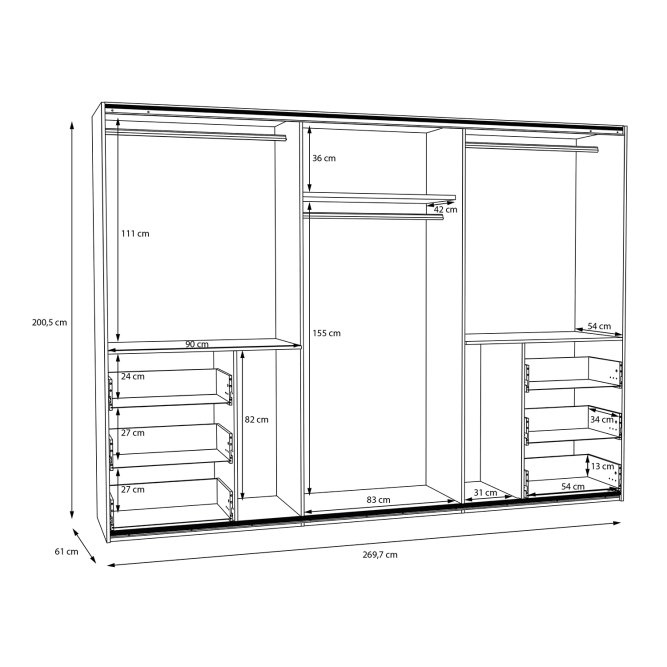 Šatní skřín Winns bílá 200cm Nová - 4