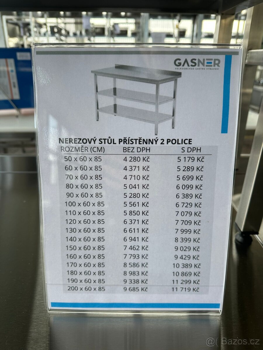 Nerezový stůl 2 police - 4