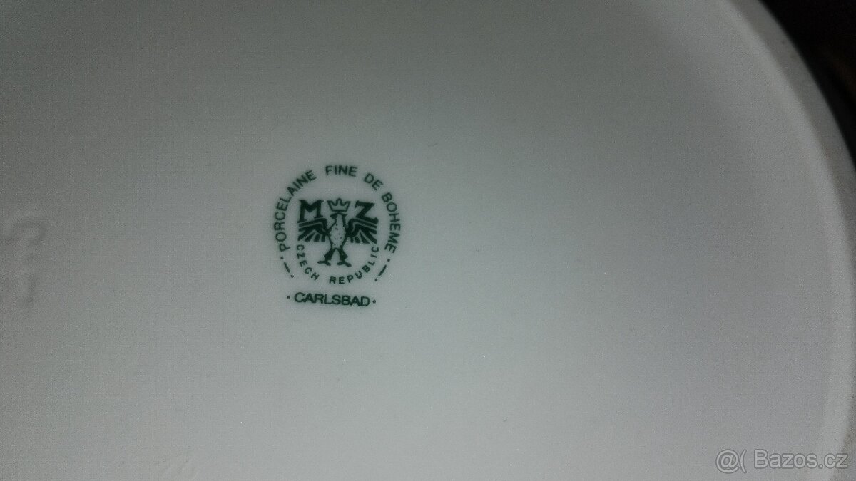 Porcelánová mísa Bohemia + váza broušená bohemia - 4