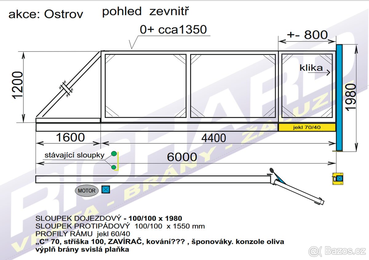 Nesená brána s integrovanou brankou / Nutná oprava - 4