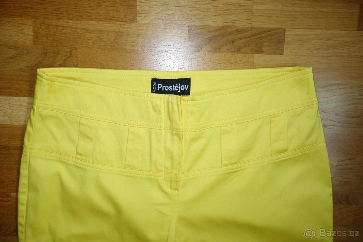 Žluté dámské capri kalhoty vel. 40 - 4