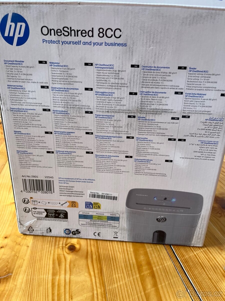 Skartovačka HP OneShred 8CC NOVÁ - 4