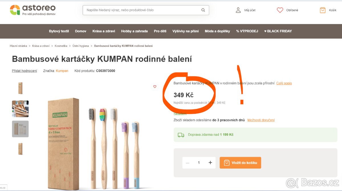 Nový bambusový kartáček - bílý soft, bambus, eko bio produkt - 4