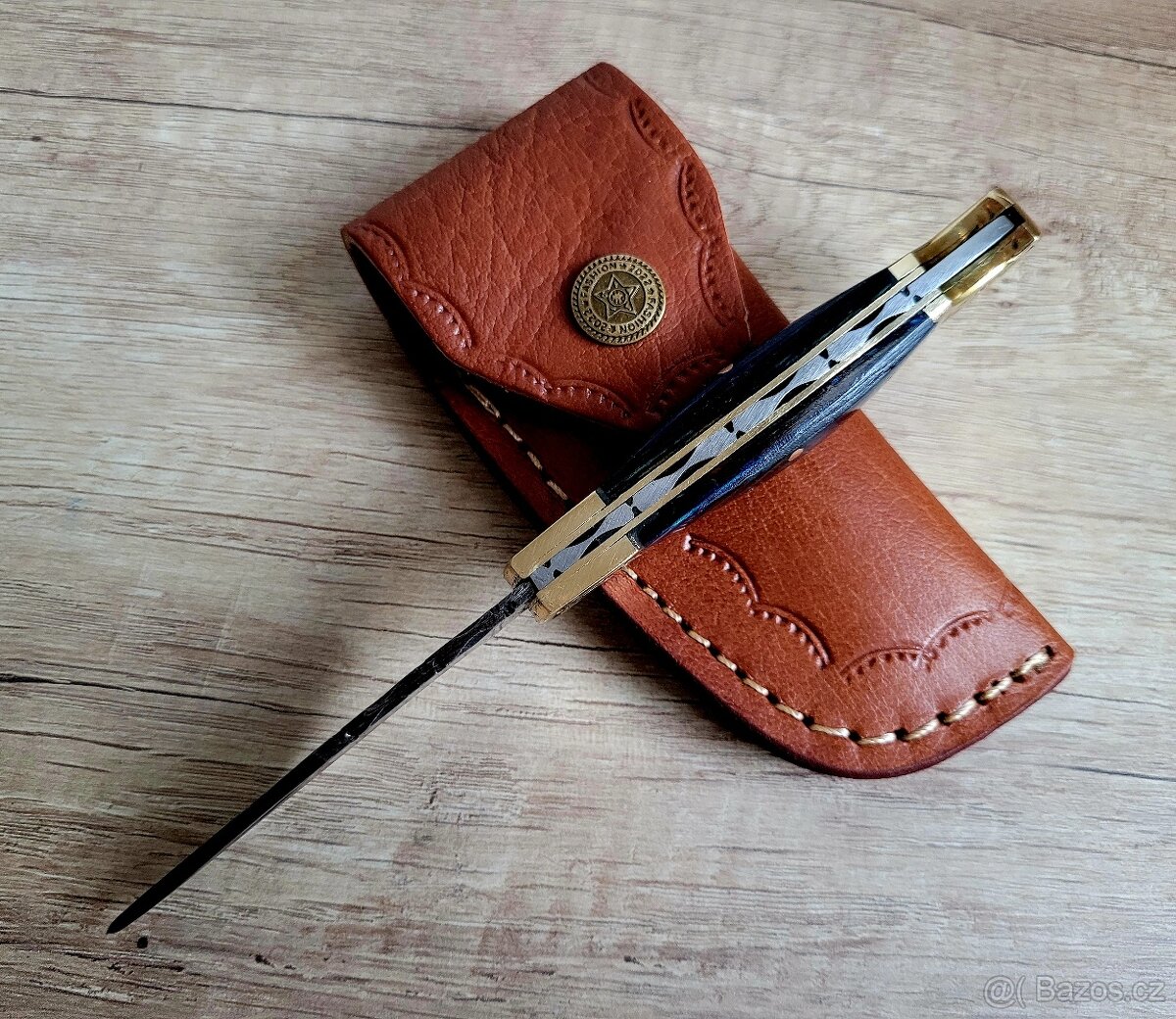 nový modrý kapesní Damaškový nůž 18 cm LOFTY ručně vyrobeno - 4