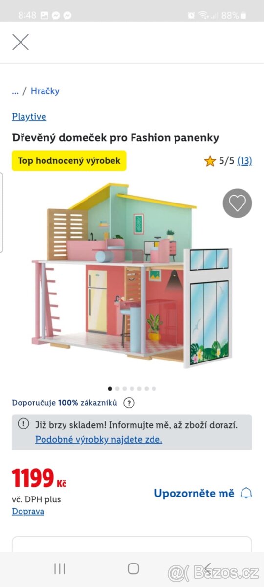 Dřevěný domeček pro panenky nový - 4