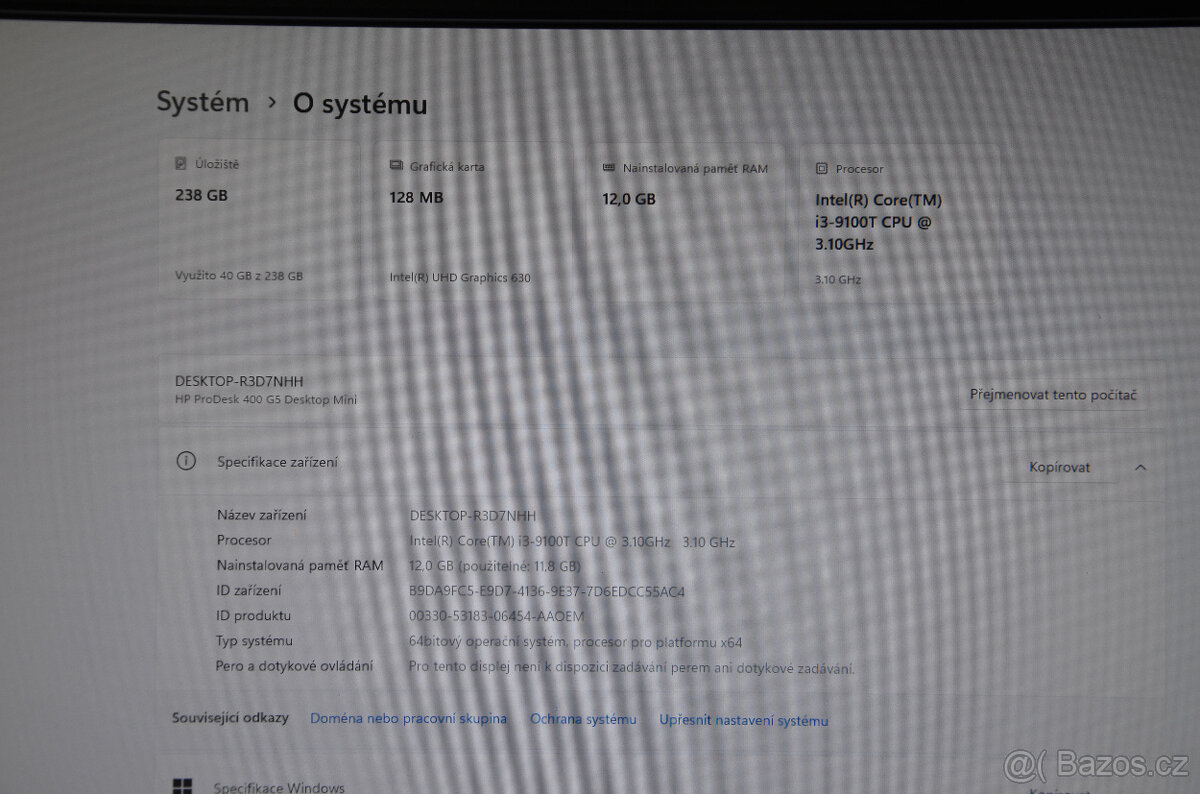 HP Prodesk 400 G5 Mini PC i3/12GB/SSD 256GB/záruka - 4