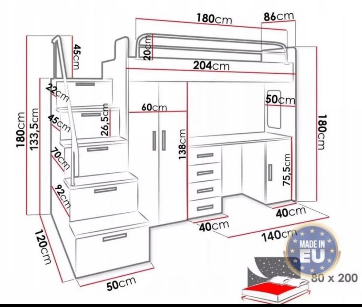 Patrová postel s psacím dtolem - 4