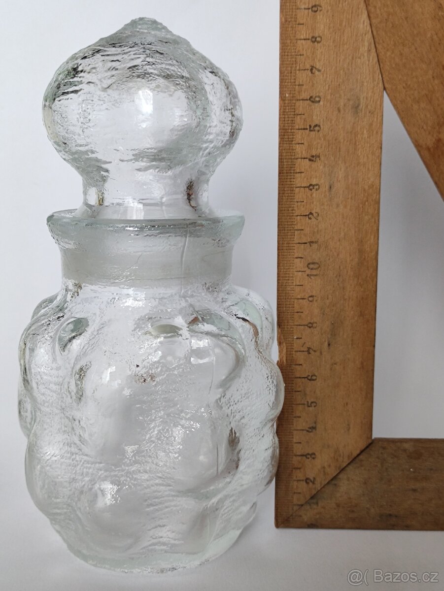 Retro dóza Pavel Pánek, lisované sklo, ČSSR, pošta 79.- - 4