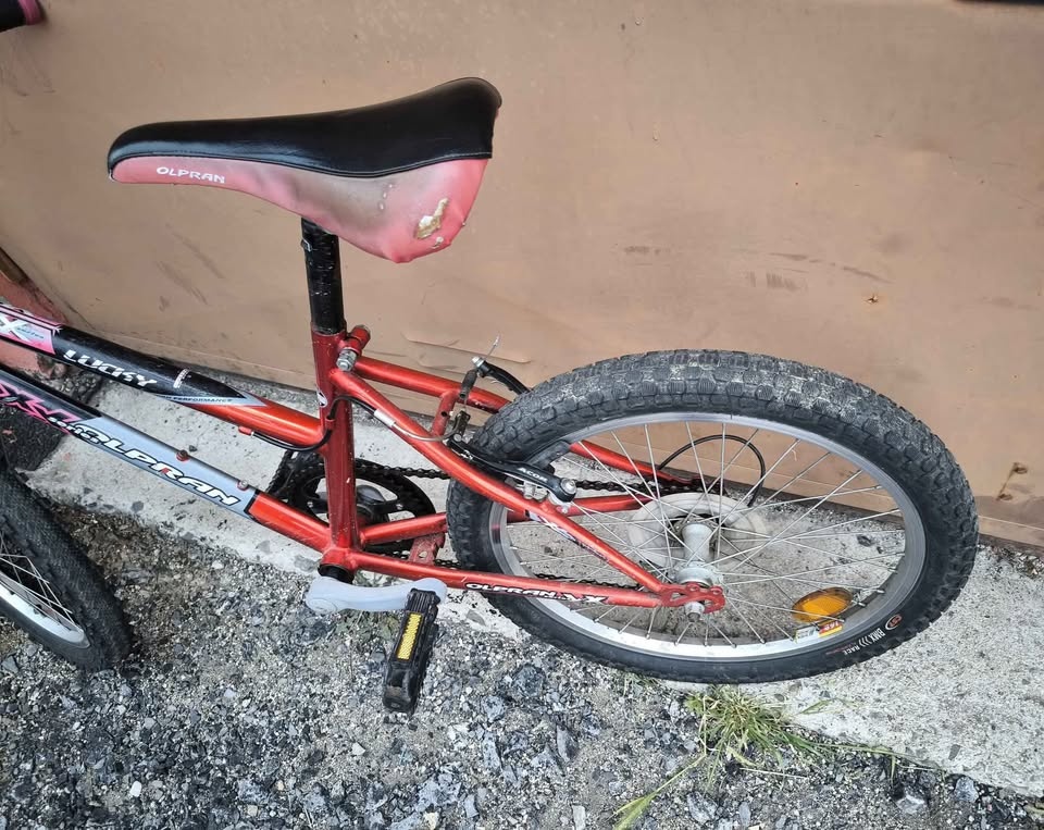 Červené dětské kolo Olpran. Velikost kol 20. - 4