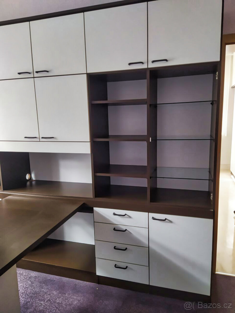 Kancelářská skříň s ostrůvkem / obývací stěna - 4