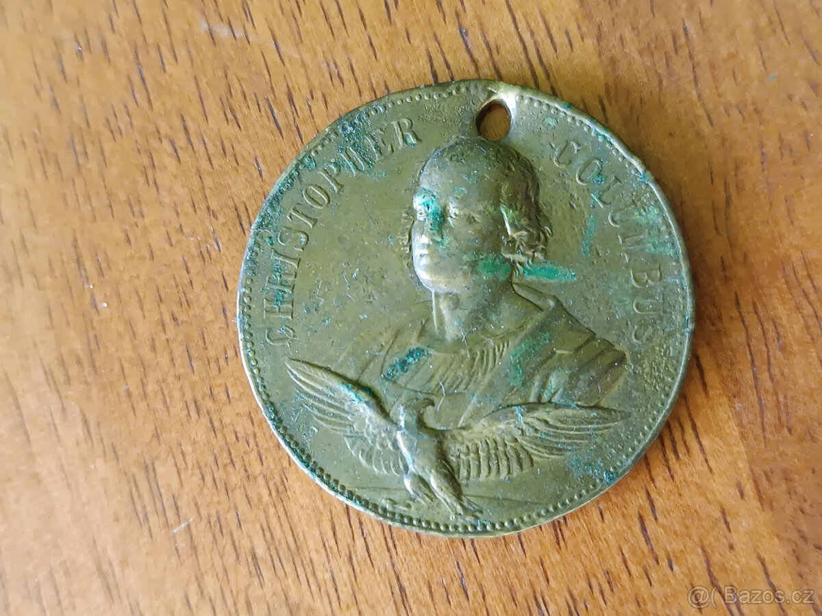 Mince - medaile z roku 1893 Kryštof Kolumbus - 4