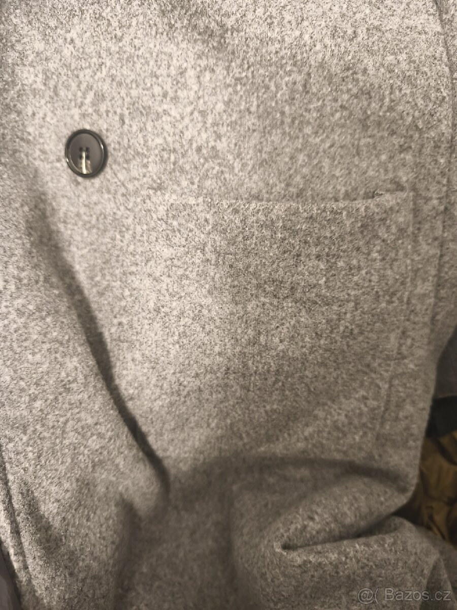 Elegantní šedý kabát vel. M - 4