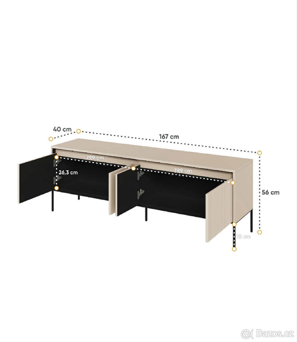 Stůl pod TV s LED osvětlením - 4