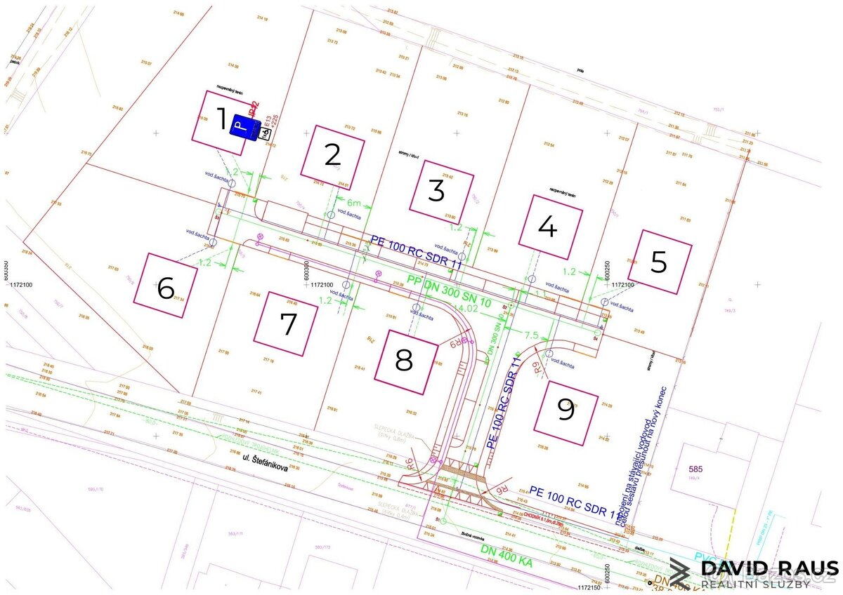 Prodej stavebního pozemku (617m²), ul. Štefánikova, Rajhrad - 4