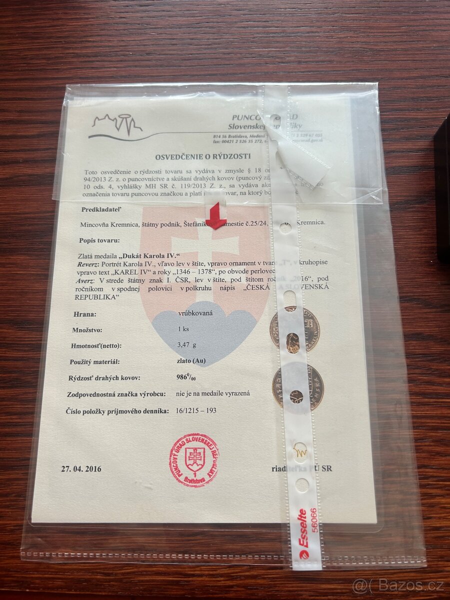 1 Dukát k výročí 700 let od narození Karla IV. 1316 - 2016 - 4