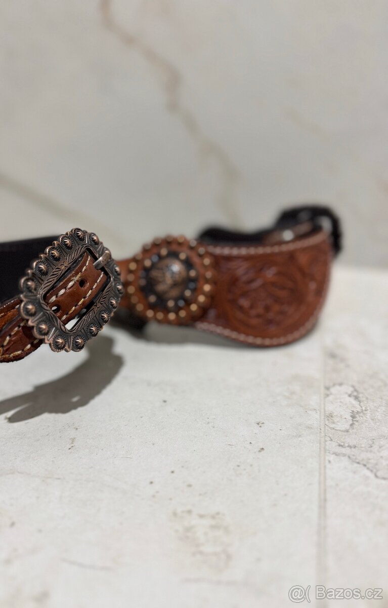 Prodám nové kožené westernové řemínky k ostruhám - 4