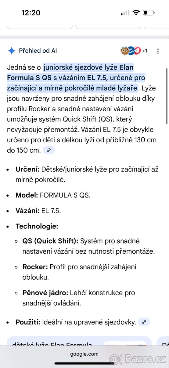 Dětské lyže elán s vázáním Nové - 4