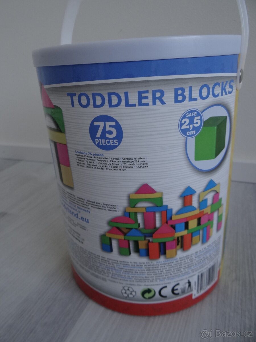 Barevné dřevěné kostky v kyblíku Woody - 4