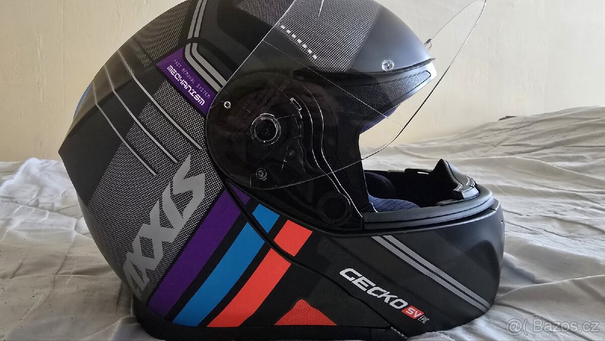 Přilba helma na motorku Axxis vyklápěcí vel. L - 4