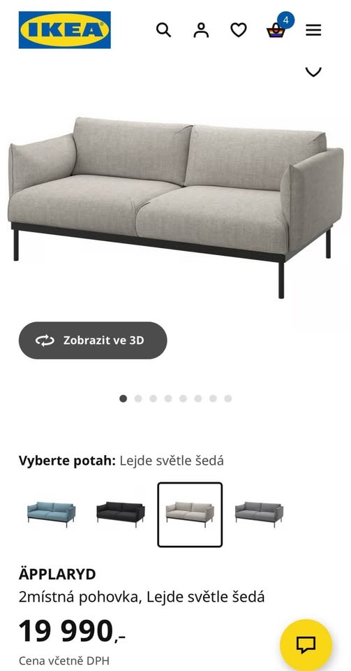 ÄPPLARYD 2místná pohovka - světle šedá - 4