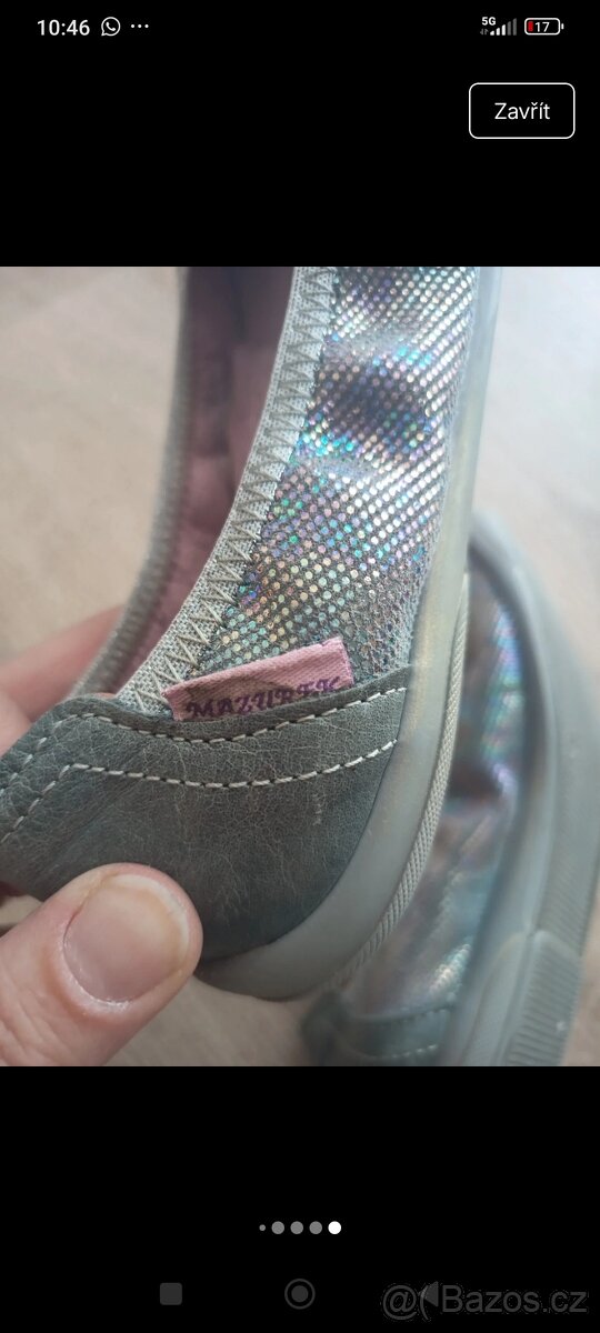 Dívčí balerinky kožené vel.32 - 4