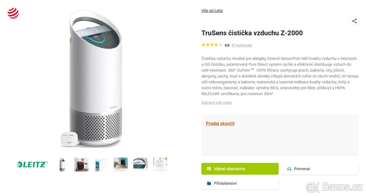 Čistička vzduchu Leitz TrueSens Z-2000 - 4