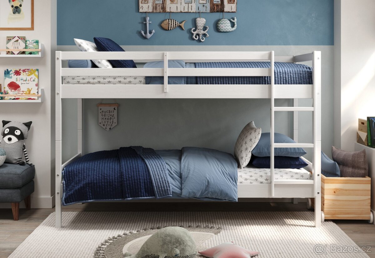 Nová patrová postel z borovice včetně roštu - 4