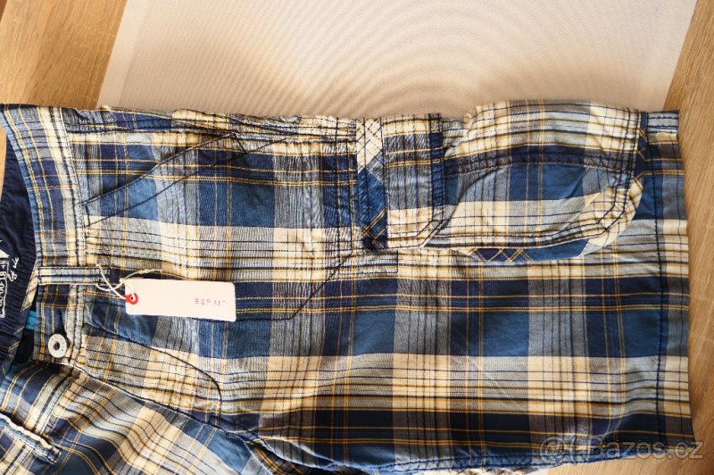 Pánské kostkované kraťasy modrobílé Espirt EDC vel.31 - 4