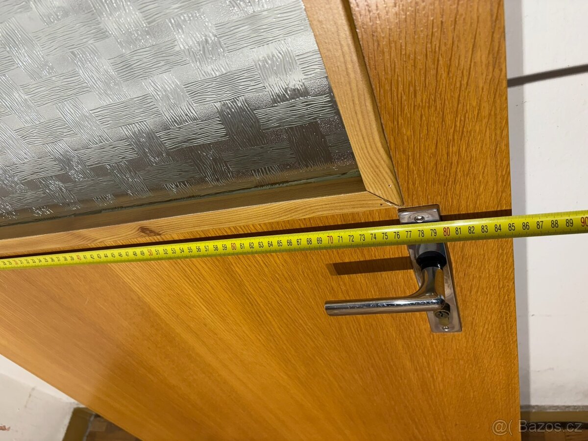 Dveře 80 levé dřevěné prosklené - 4