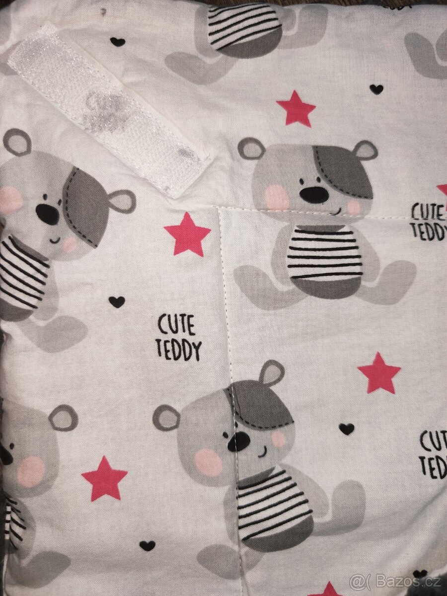 Zateplená deka a polštářek do kočárku, zavinovačka - 4