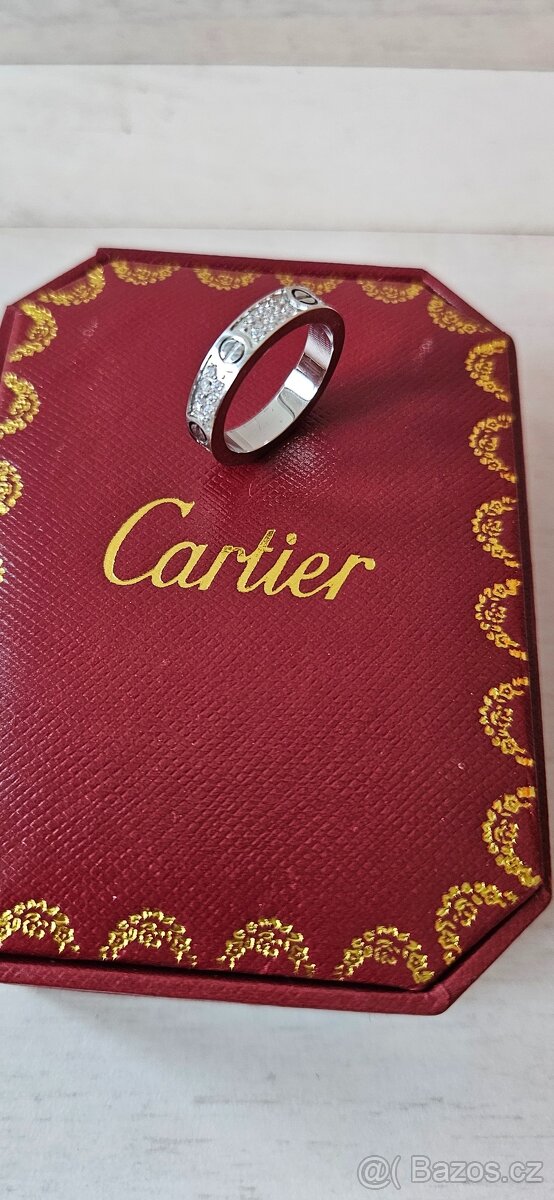 Prsten Cartier Love s drobnými kamínky - 4