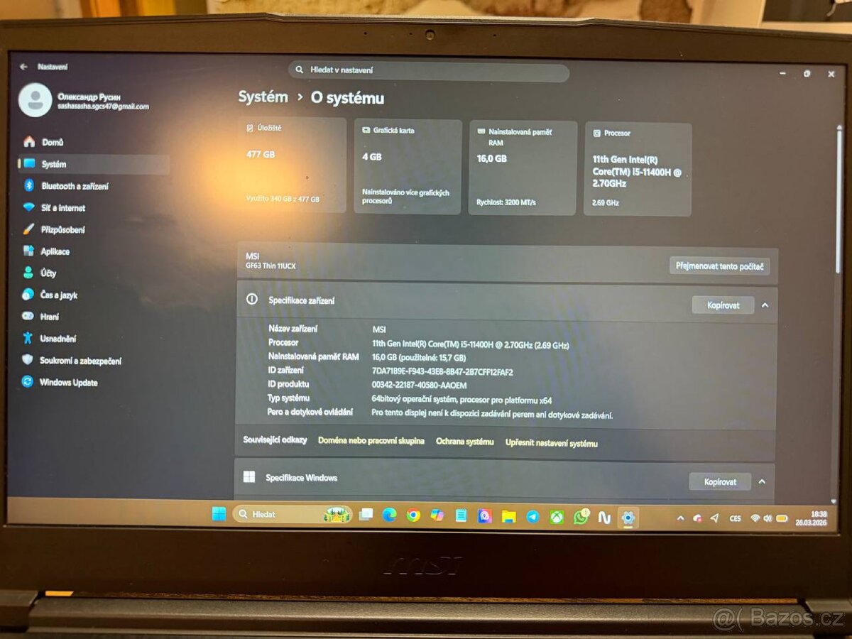 Prodám notebook ve velmi dobrém stavu (jako nový) - 4