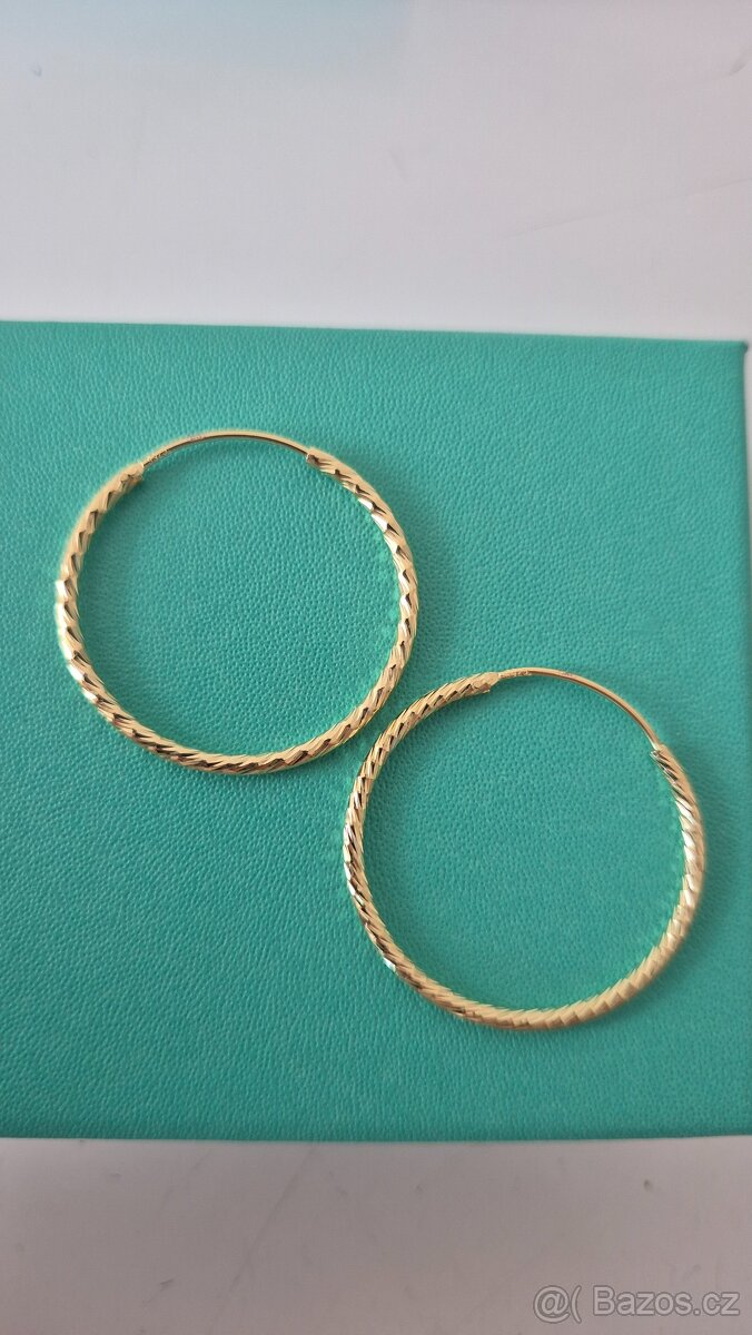 Nové stříbrné pozlacené kruhy - 4