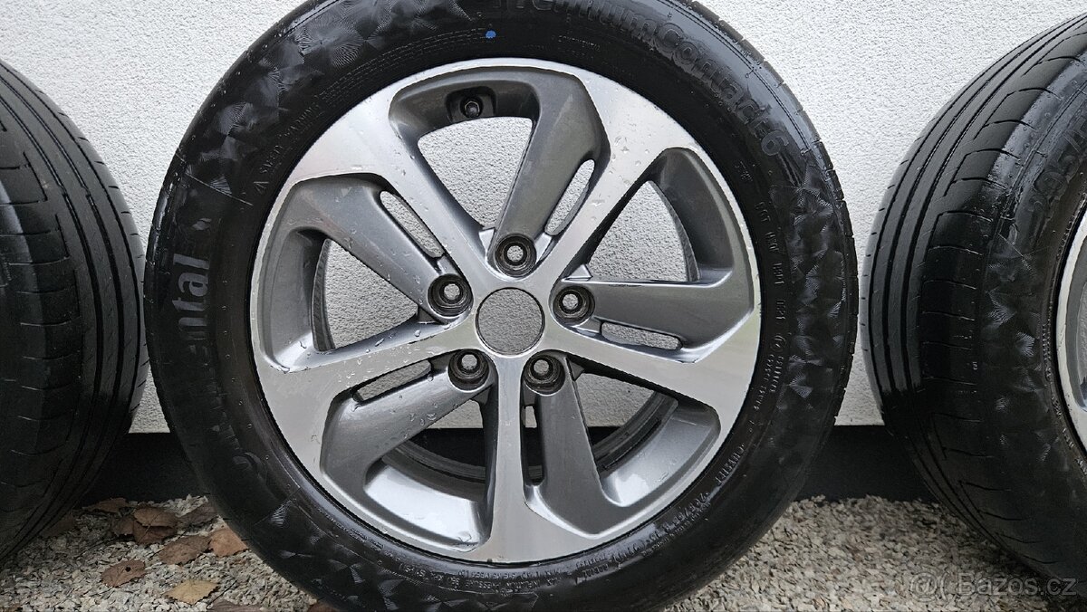 Prodám originál hyundai alu kola 16" + letní + tpms - 4