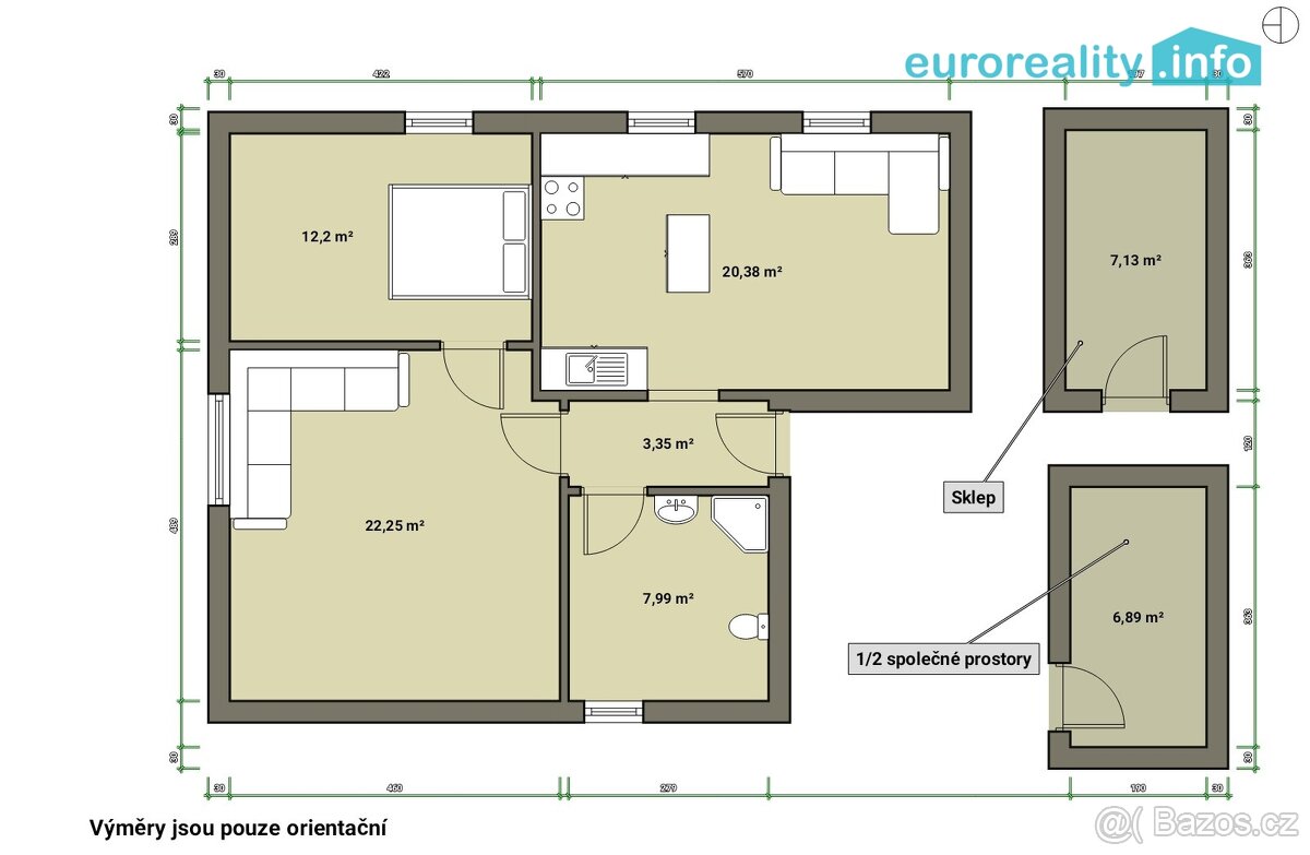 Prodej byt 2+1, 65 m² se zahradou, Chodov u Karlových Varů – - 4