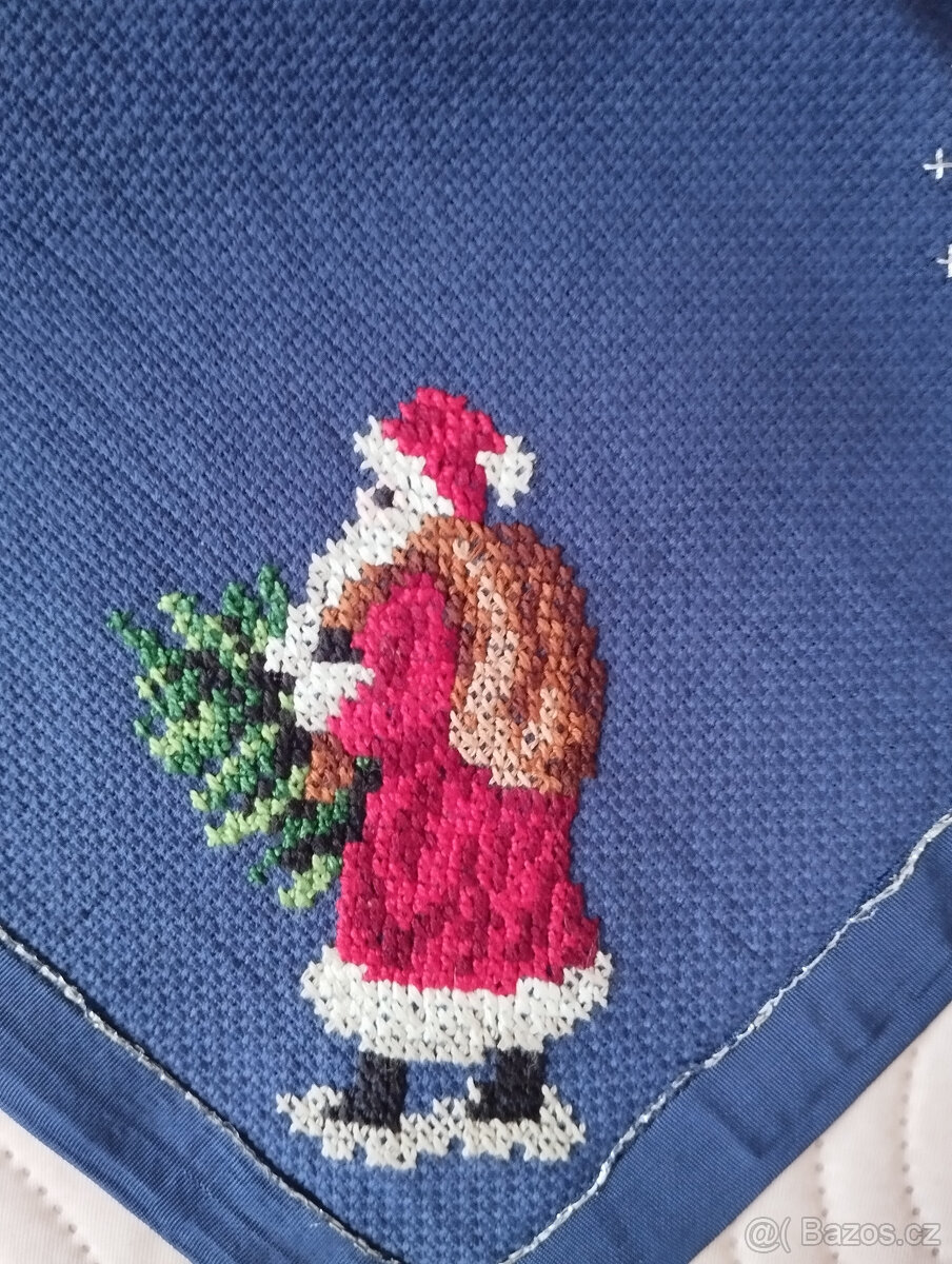 Vánoční prostírání, dečka, ruční výšivka - 4