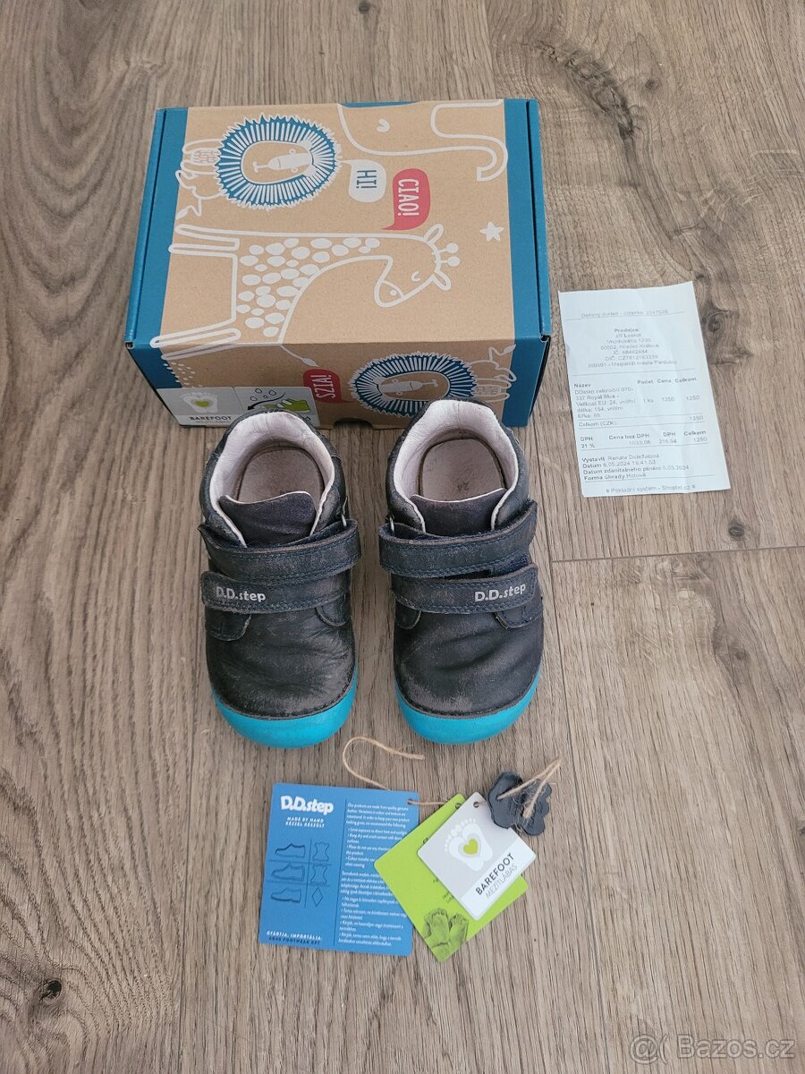 celoroční kožené kotníkové boty barefoot D.D.step - 4