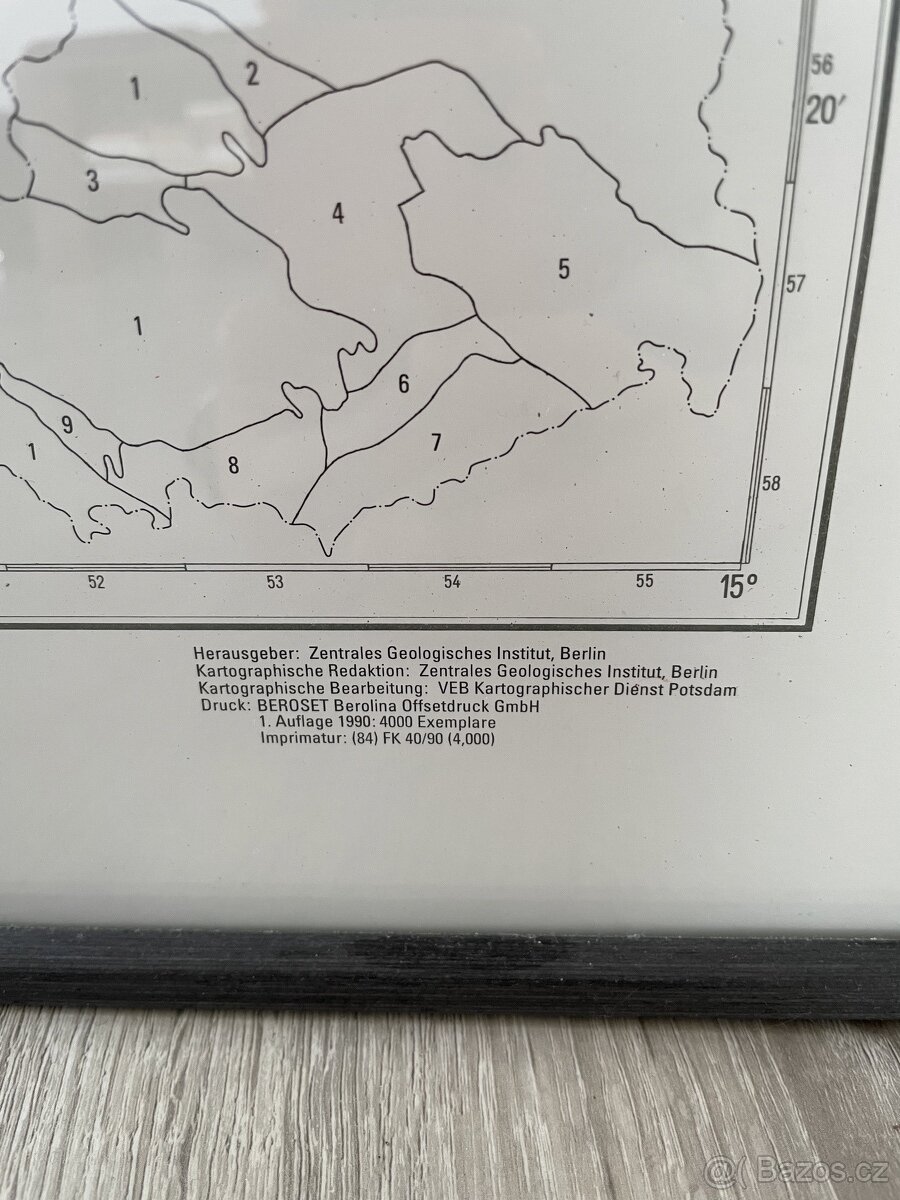 Geological map German Democratic Rep GDR DDR Geologická mapa - 4
