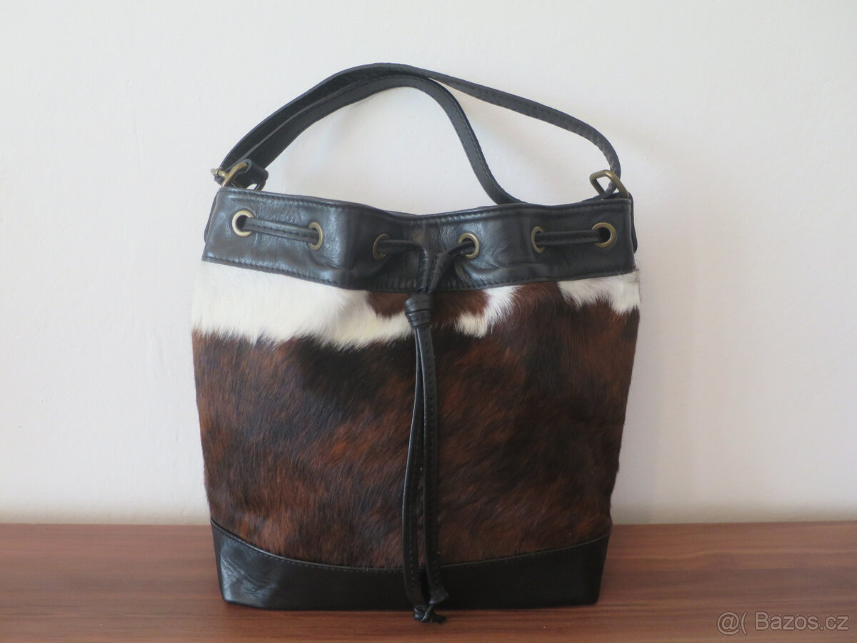 Nová kožená kabelka se srstí (Itálie) - 4