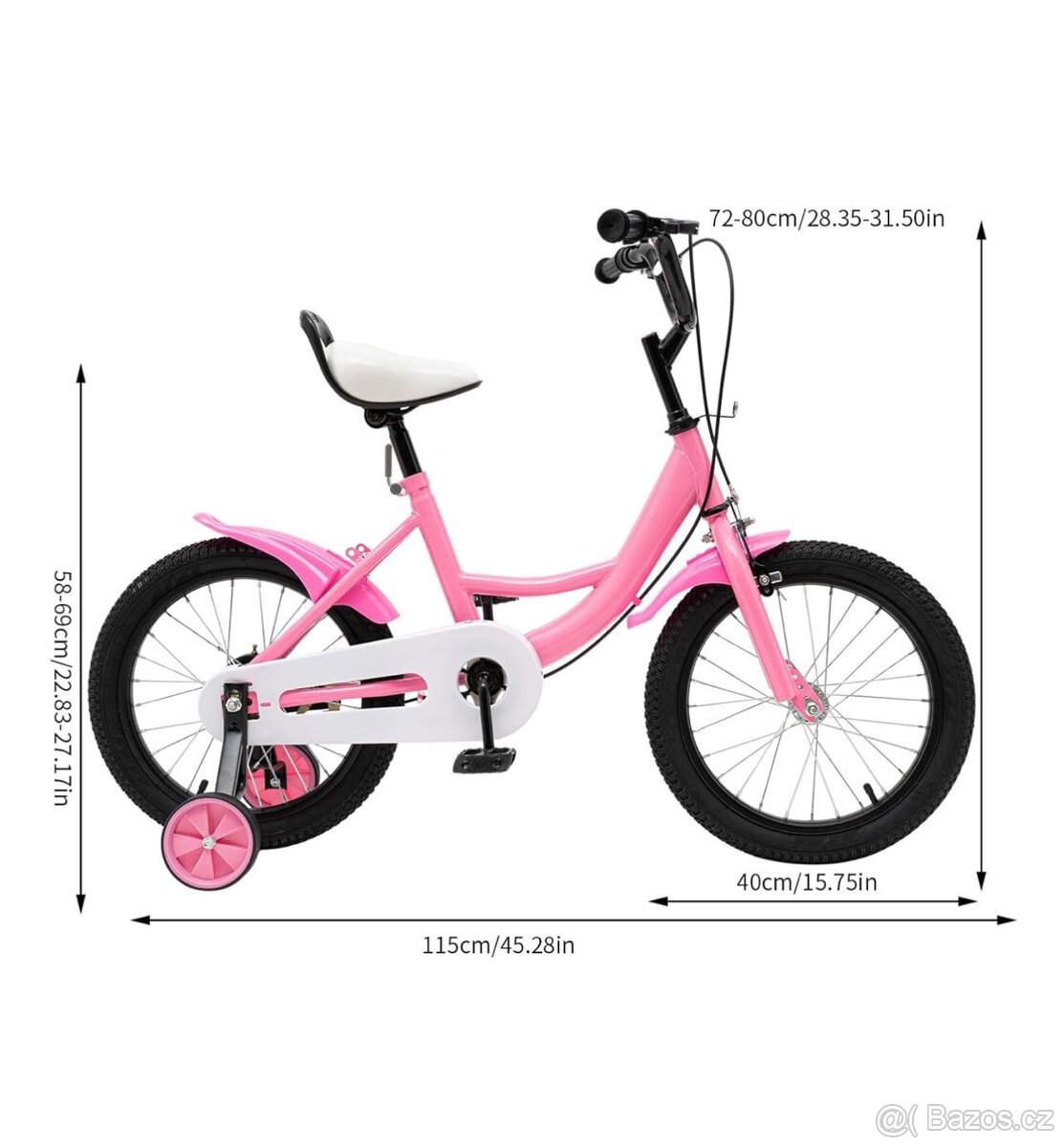 Růžové 16palcové kolo pro děti Věk 5 až 8 let - 4