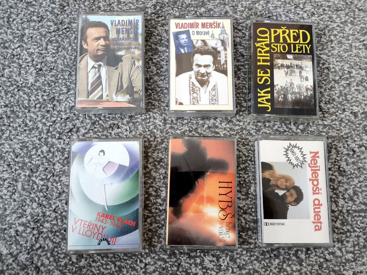 Kazety starší popová hudba, dechovky, mluvené slovo - 4