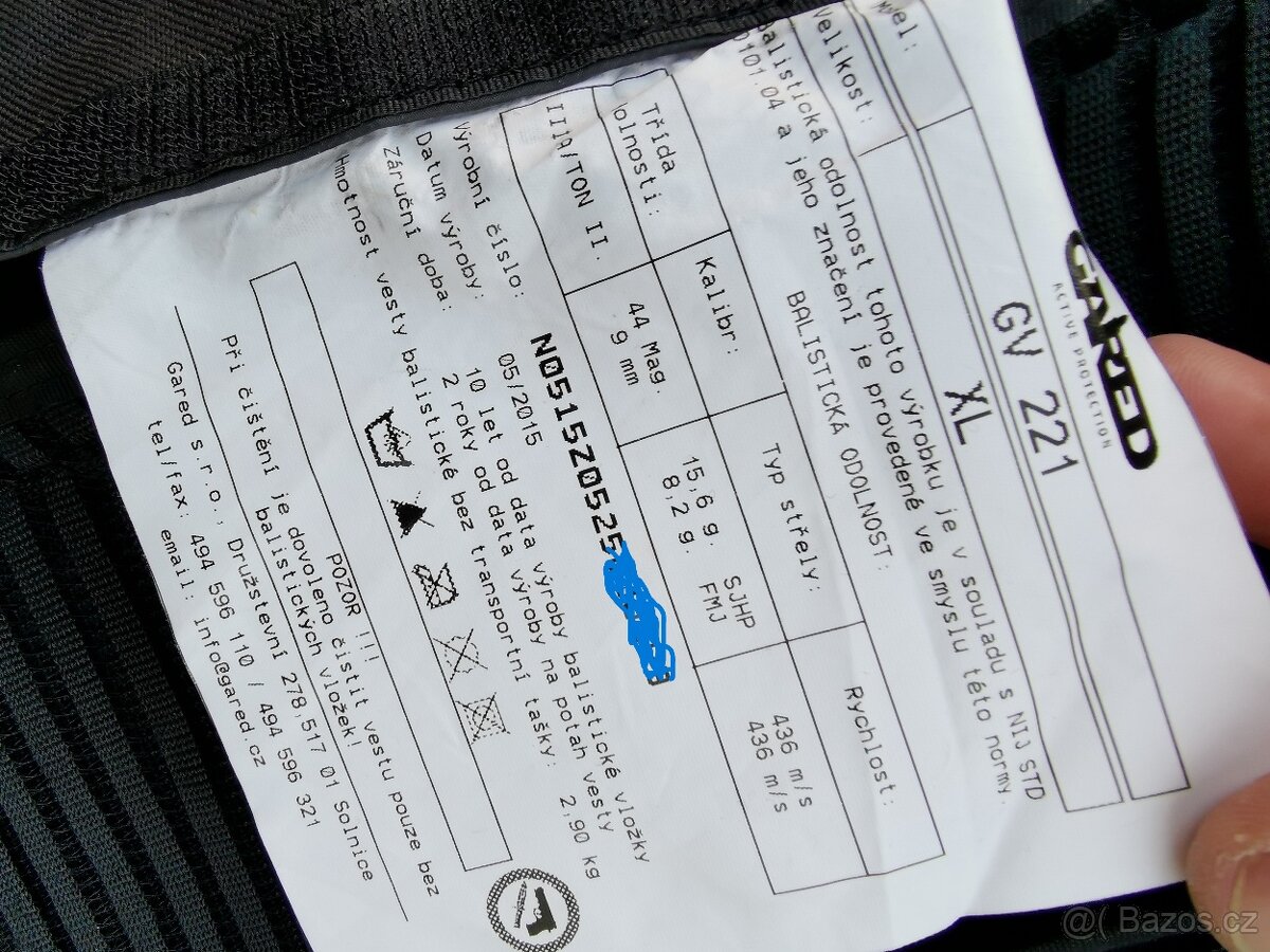 gared balistická vesta taktická samopal policie neprůstřelná - 4