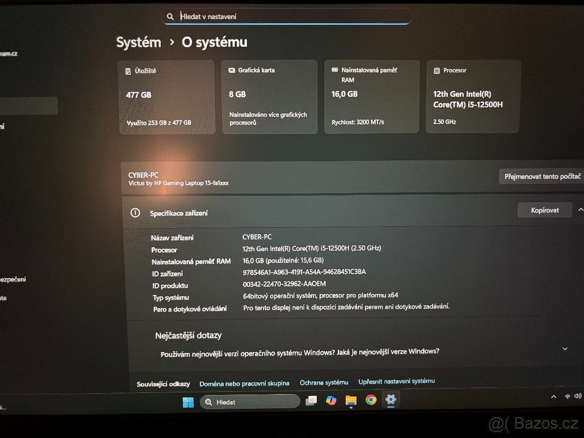 HP Victus RTX 4060 75W nepouživaný - top stav - 4