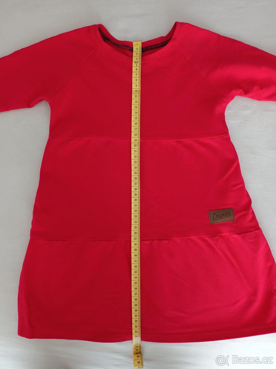 Drexiss dětské podzimní šaty SOFIE RED vel. 116-122 - 4