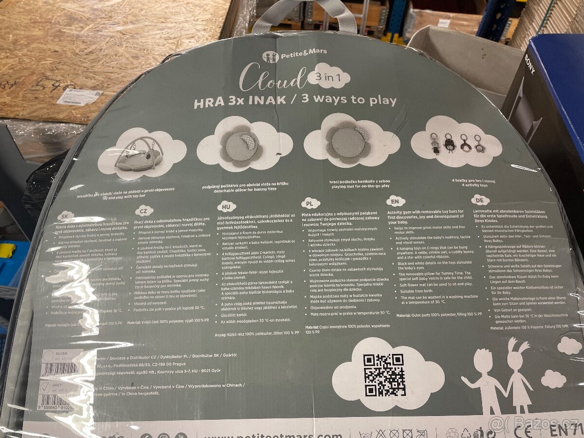 PETITE&MARS Deka na hraní Cloud 3v1 Grey - 4