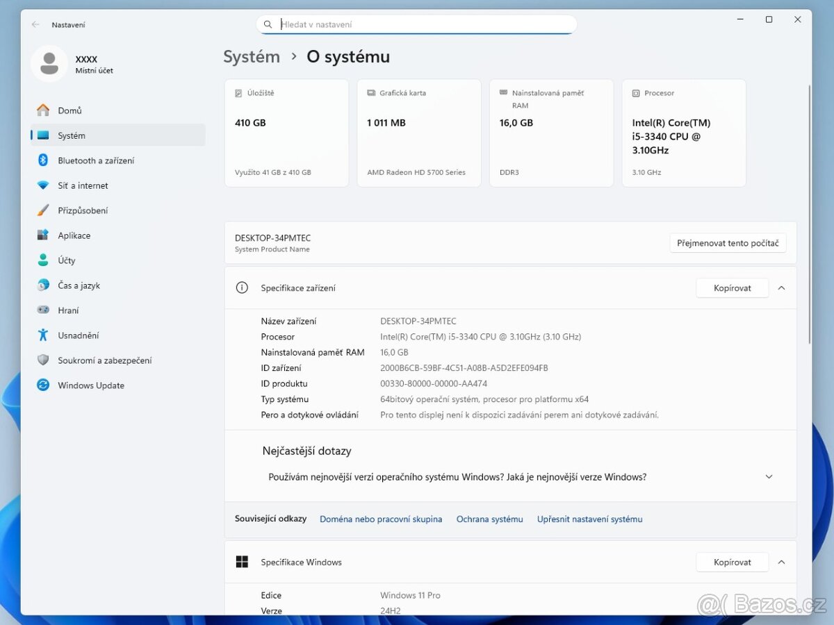 PC/i5-3340 4x3,1GHZ/16GB DDR3/120GB SSD+320GB HD/GPU 1GB/W11 - 4