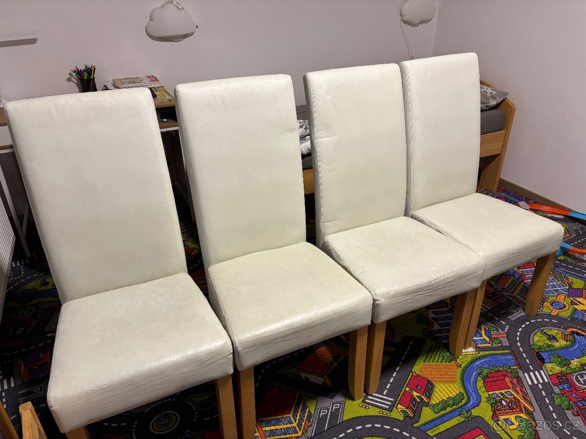 Bílé jídelní židle 6 ks - 4